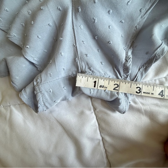 Harper & Ivy Light Blue Swiss Dot Ruffle Romper Size L - Picture 14 of 14
